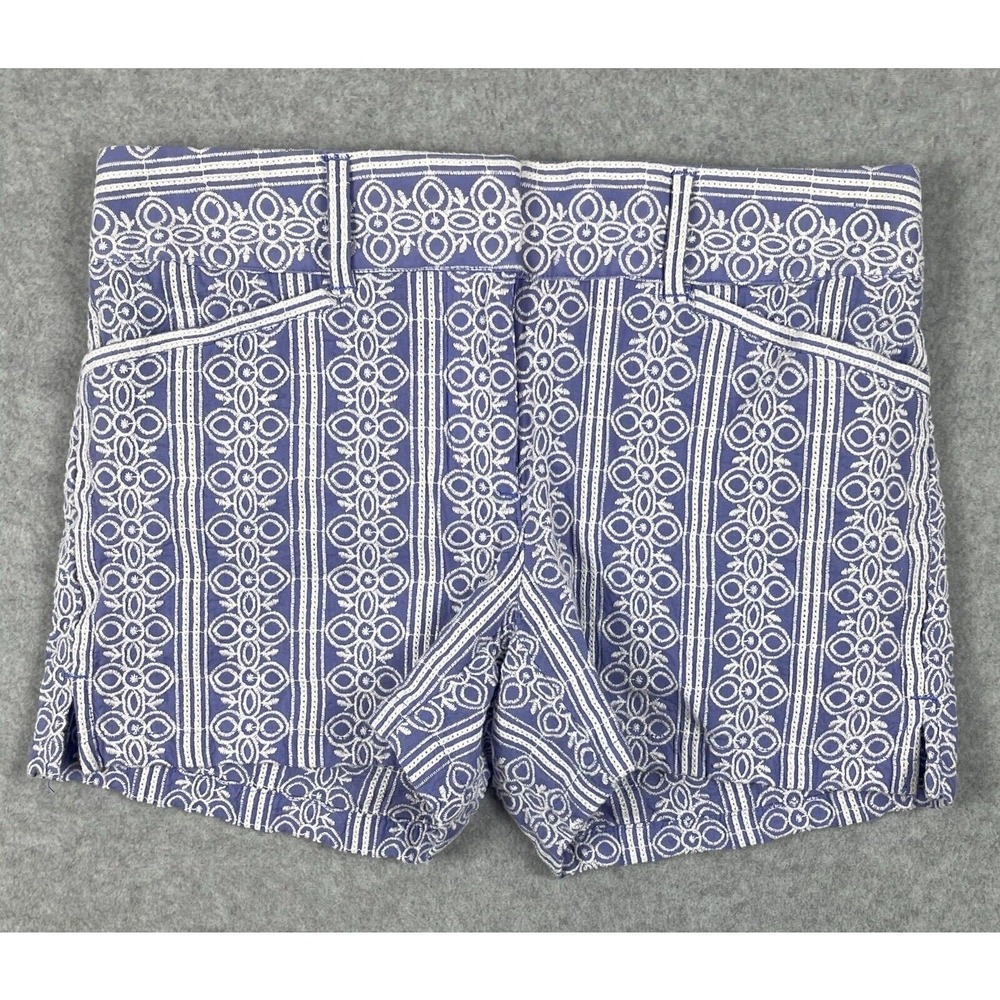 Ann Taylor Loft Shorts Womens Size 00 Blue Embroidered Chino Floral
